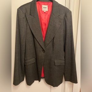 Moschino jeans One button Blazer- charcoal grey /black tweed